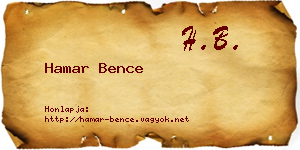 Hamar Bence névjegykártya